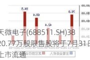 天微电子(688511.SH)3820.77万股限售股将于7月31日上市流通