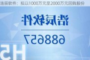 浩辰软件：拟以1000万元至2000万元回购股份