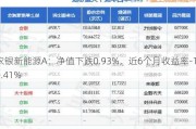 农银新能源A：净值下跌0.93%，近6个月收益率-10.41%