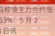 马棕油主力合约涨 0.53%：5 月 28 日讯