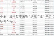 中金：维持友邦保险“跑赢行业”评级 目标价74港元