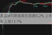 美国WTI原油周五收跌0.2% 上半年上涨13.7%