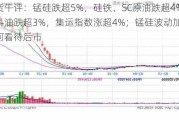 期货午评：锰硅跌超5%，硅铁、SC原油跌超4%，燃料油跌超3%，集运指数涨超4%；锰硅波动加剧，如何看待后市