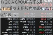 HYGIEIA GROUP将于6月24日派发末期股息每股0.0015新加坡元