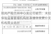 阳光产险兰州中心支公司被罚：未经保险监督管理机构批准擅自变更分支机构营业场所