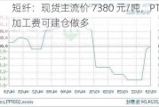 短纤：现货主流价 7380 元/吨，PTA 加工费可建仓做多