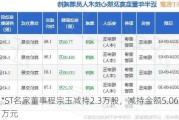 *ST名家董事程宗玉减持2.3万股，减持金额5.06万元