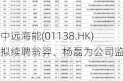 中远海能(01138.HK)拟续聘翁羿、杨磊为公司监事