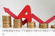 CVR能源盘中异动 下午盘股价大跌5.01%报27.17美元