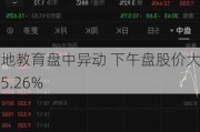 大地教育盘中异动 下午盘股价大跌5.26%