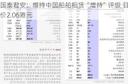 国泰君安：维持中国船舶租赁“增持”评级 目标价2.06港元