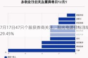 7月17日47只个股获券商关注，阳光电源目标涨幅达29.45%