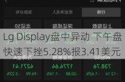 Lg Display盘中异动 下午盘快速下挫5.28%报3.41美元