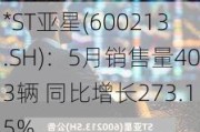 *ST亚星(600213.SH)：5月销售量403辆 同比增长273.15%