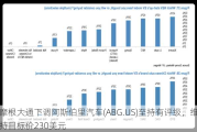 摩根大通下调阿斯伯里汽车(ABG.US)至持有评级，维持目标价230美元