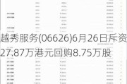 越秀服务(06626)6月26日斥资27.87万港元回购8.75万股