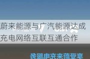 蔚来能源与广汽能源达成充电网络互联互通合作