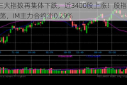 A股三大指数再集体下跌，近3400股上涨！股指期货窄幅震荡，IM主力合约涨0.29%