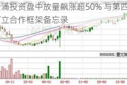 金涌投资盘中放量飙涨超50% 与第四范式订立合作框架备忘录