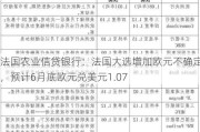 法国农业信贷银行：法国大选增加欧元不确定性，预计6月底欧元兑美元1.07