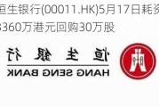 恒生银行(00011.HK)5月17日耗资3360万港元回购30万股