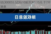 万邦达(300055.SZ)拟10股派发0.15元 于7月10日除权除息