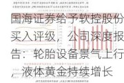 国海证券给予软控股份买入评级，公司深度报告：轮胎设备景气上行，液体黄金持续增长