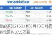 奈雪的茶(02150.HK)6月13日耗资87万港元回购37.5万股