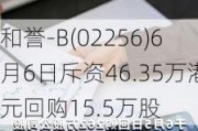 和誉-B(02256)6月6日斥资46.35万港元回购15.5万股