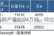 4月份，全国粗钢产量8594万吨，同比下降7.2%