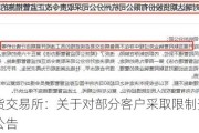 上海期货交易所：关于对部分客户采取限制开仓监管措施的公告