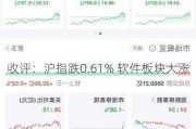 收评：沪指跌0.61% 软件板块大涨