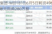 小米集团-W(01810)6月5日耗资4969.9万港元回购280万股