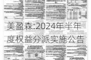 美盈森:2024年半年度权益分派实施公告