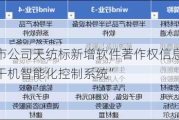 北交所上市公司天纺标新增软件著作权信息：“封闭式高效晾干机智能化控制系统”