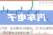 恒大汽车：拟出售58.5%股份，31.45亿股即时交易，32.03亿股待选择权行使