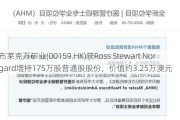 布莱克万矿业(00159.HK)获Ross Stewart Norgard增持175万股普通股股份，价值约3.25万澳元