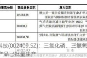 雅克科技(002409.SZ)：三氯化磷、三氯氧磷和TPP等产品已批量生产