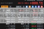 收评：恒指微跌0.03% 恒生科指涨0.05%苹果概念股表现活跃