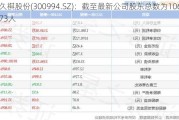 久祺股份(300994.SZ)：截至最新公司股东总数为10673人