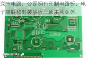 深南电路：公司拥有印制电路板、电子装联和封装基板三项主营业务