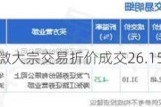 富瀚微大宗交易折价成交26.15万股