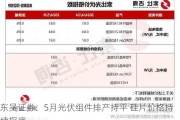 东吴证券：5月光伏组件排产持平 硅片价格持续探底