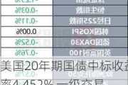 美国20年期国债中标收益率4.452% 一级交易商获配比例创新低