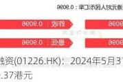 中国投融资(01226.HK)：2024年5月31日每股资产净值0.37港元