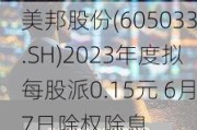 美邦股份(605033.SH)2023年度拟每股派0.15元 6月7日除权除息