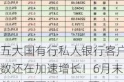 五大国有行私人银行客户数还在加速增长！6月末首破百万达105.5万户 上半年增量即相当去年全年