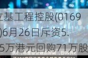 立基工程控股(01690)6月26日斥资5.25万港元回购71万股