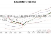 尚太科技（001301）：股价成功突破年线压力位-后市看多（涨）（07-18）