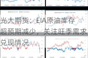 光大期货：EIA原油库存超预期减少，关注旺季需求兑现情况